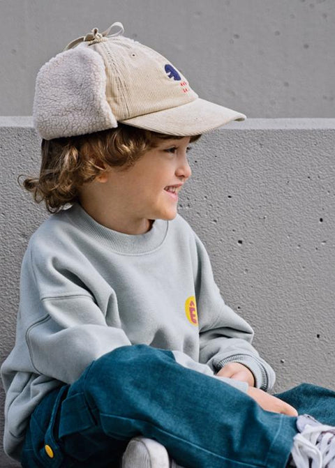 CORDUROY EARFLAP CAP BEIGE - accessories