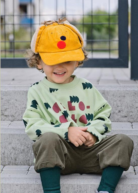 CORDUROY EARFLAP CAP YELLOW - accessories