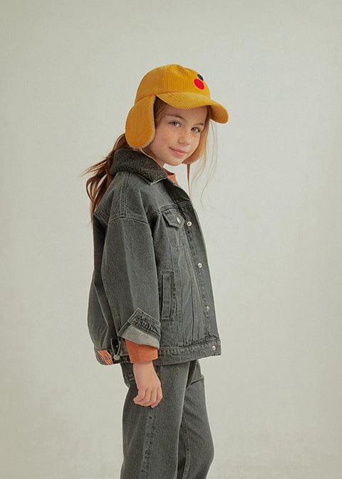 CORDUROY EARFLAP CAP YELLOW - accessories