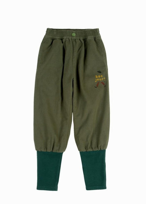 COTTON NAPPING JOGGER PANTS KHAKI - bottom