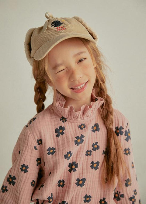 FLOWER FRILL BLOUSE PINK - top