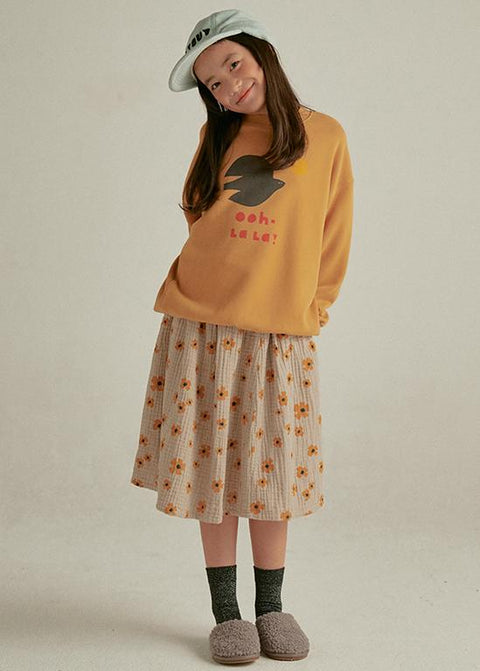 FLOWER MAXI SKIRT BEIGE - bottom