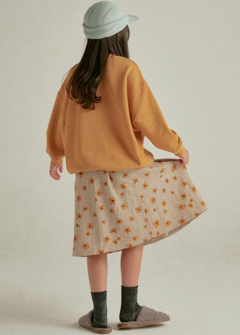 FLOWER MAXI SKIRT BEIGE - bottom