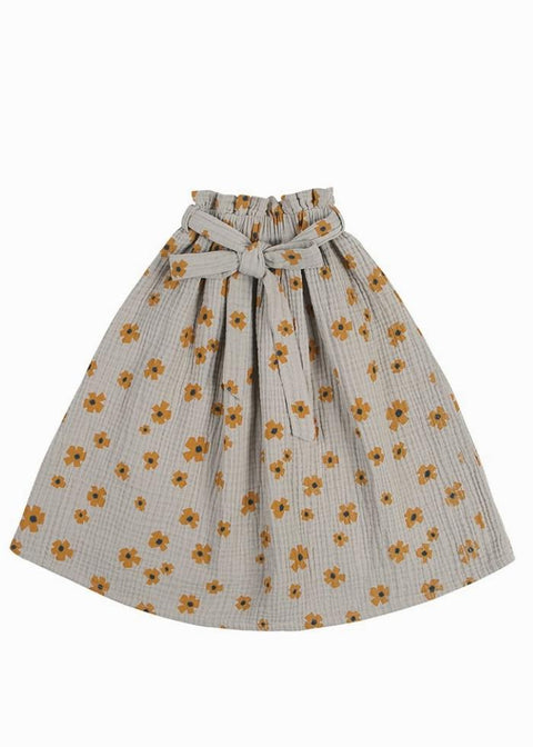 FLOWER MAXI SKIRT BEIGE - bottom